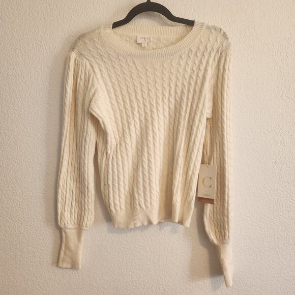 Cyrus‎ Women's Size Small Long Sleeve Knit Cream Sweater NWT - Picture 1 of 5